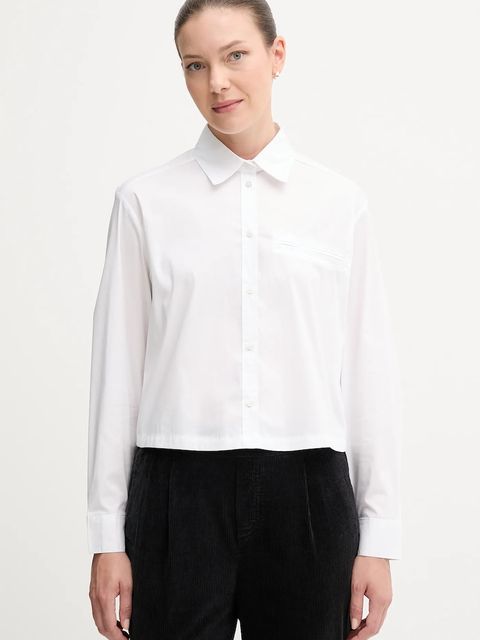 United Colors of Benetton koszula damska kolor biały relaxed z kołnierzykiem klasycznym 54KXDQ0CC - zdjęcie produktu nr 1