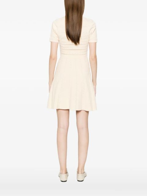 SANDRO button knitted mini dress - Neutrals