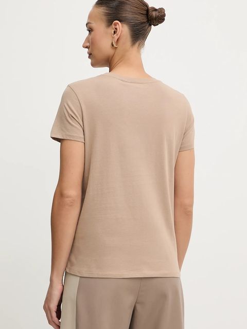 Guess t-shirt bawełniany damski kolor brązowy W5YI32 K9RM1