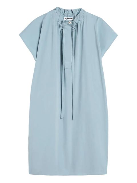 Jil Sander midi collar drawstring poplin dress - Blue - zdjęcie produktu nr 1