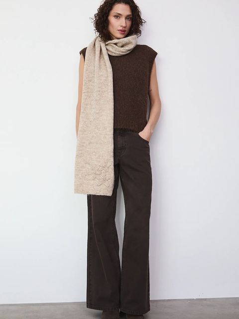 Medicine szal damski kolor beżowy melanżowy - zdjęcie produktu nr 1