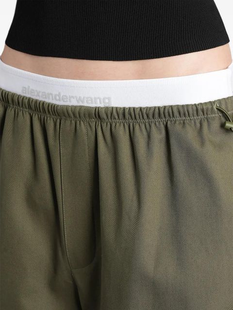 Alexander Wang logo-waistband trousers - Green