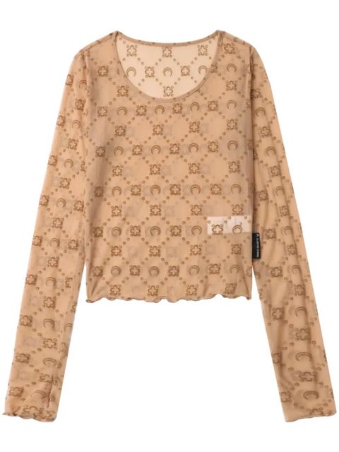 Marine Serre monogram crewneck top - Neutrals - zdjęcie produktu nr 1