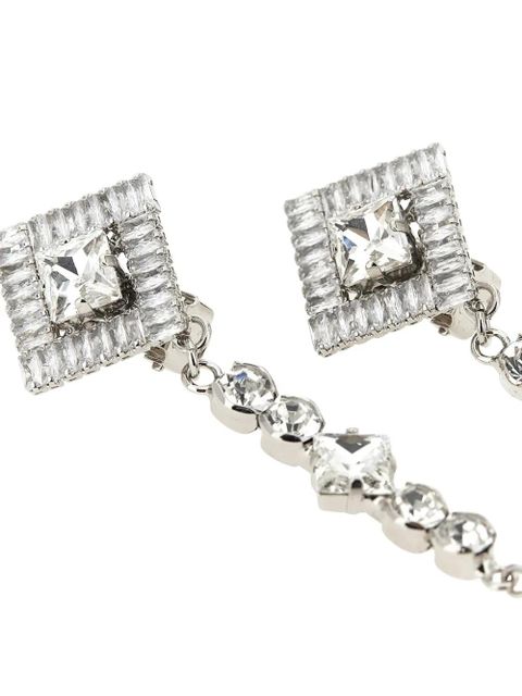 Alessandra Rich crystal-embellished drop earrings - Silver - zdjęcie produktu nr 2
