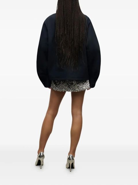 AREA embroidered-flower cargo jacket - Blue