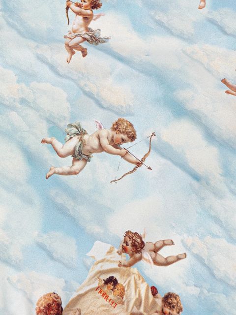 Fiorucci apaszka z jedwabiem Beatitudo Print damska kolor niebieski wzorzysta W25FWASC002VI01BL02 - zdjęcie produktu nr 2