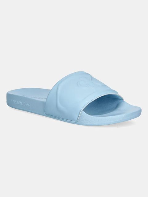 Calvin Klein Jeans klapki SLIDE PU HF MG damskie kolor niebieski YW0YW01879 - zdjęcie produktu nr 1