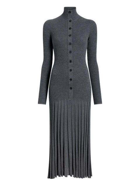 Proenza Schouler ribbed pleated midi day dress - Grey - zdjęcie produktu nr 1