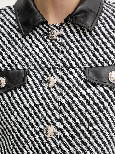 Morgan marynarka kolor czarny jednorzędowa wzorzysta VEGGO