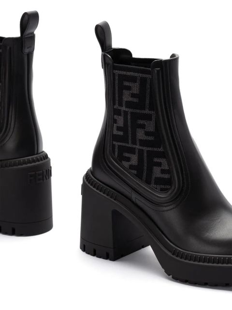 FENDI 65mm monogram-detailed boots - Black