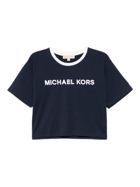 Michael Kors logo-embroidered T-shirt - Blue - zdjęcie produktu nr 1