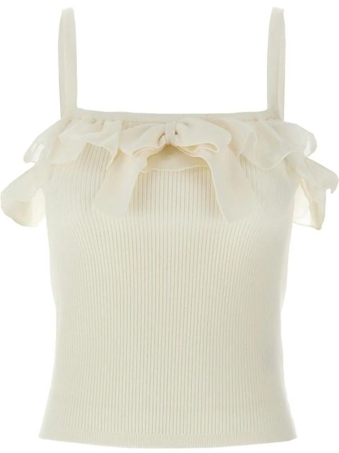 Alessandra Rich ruffled top - White - zdjęcie produktu nr 1