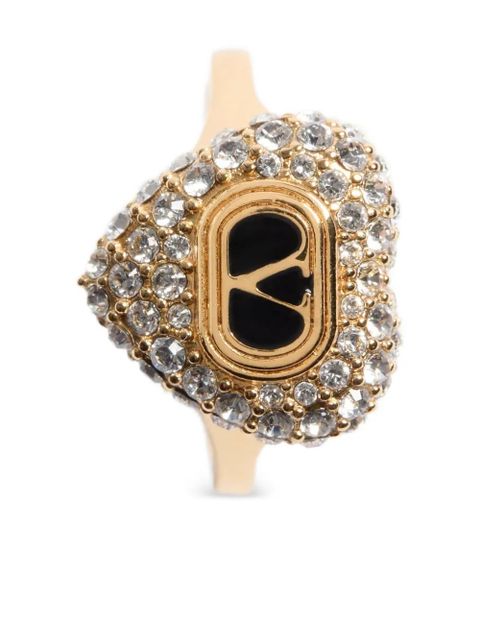 Valentino Garavani Coeur Royal crystal-embellished heart ring - Gold