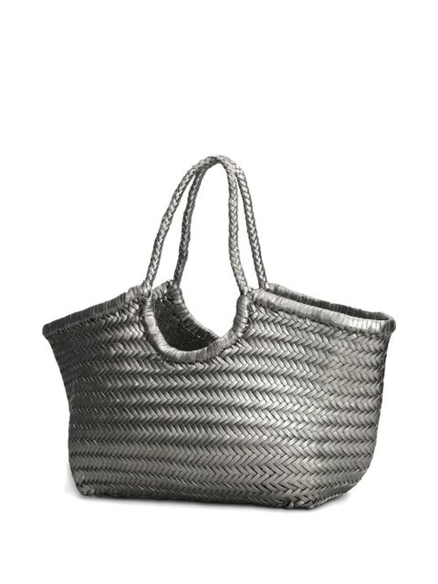 DRAGON DIFFUSION Nantucket woven tote bag - Silver