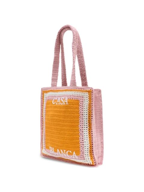 Casablanca stripe crochet tote bag - Pink - zdjęcie produktu nr 2