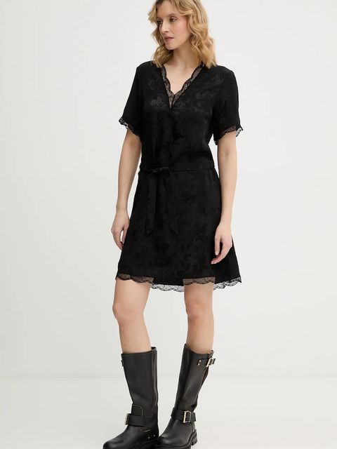 ZADIG&VOLTAIRE sukienka jedwabna kolor czarny mini prosta WWDR02588 - zdjęcie produktu nr 2