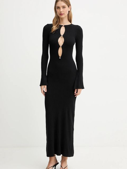 Bardot sukienka kolor czarny maxi rozkloszowana 59801DB - zdjęcie produktu nr 1