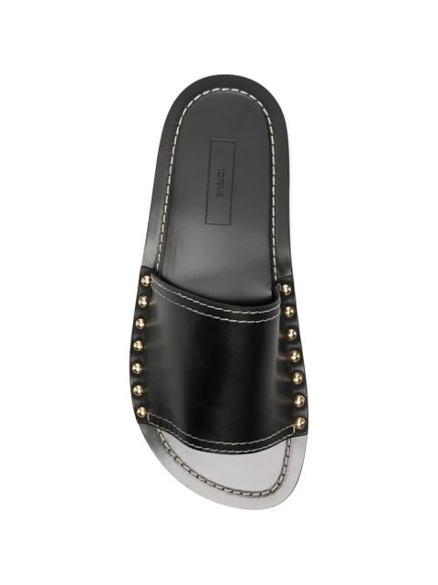 TOTEME studded contrast-stitch sandals - Black