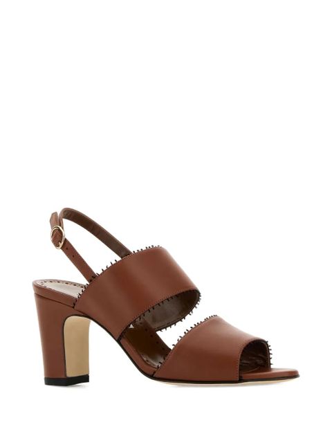 Manolo Blahnik 70mm leather heeled sandals - Brown - zdjęcie produktu nr 2