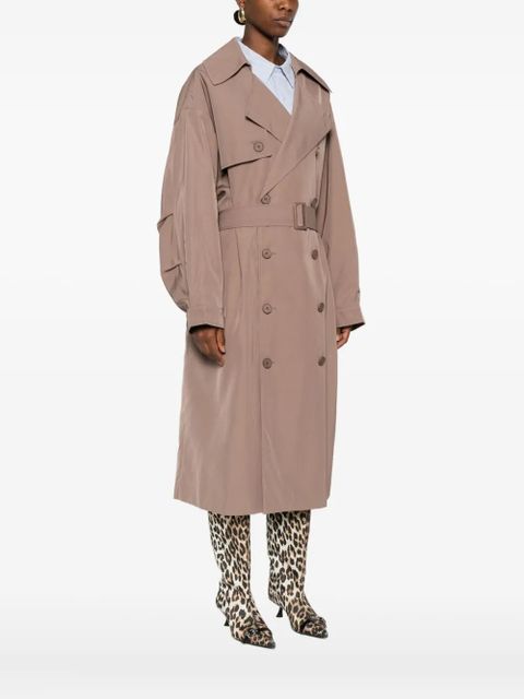The Frankie Shop double-breasted belted trench coat - Brown