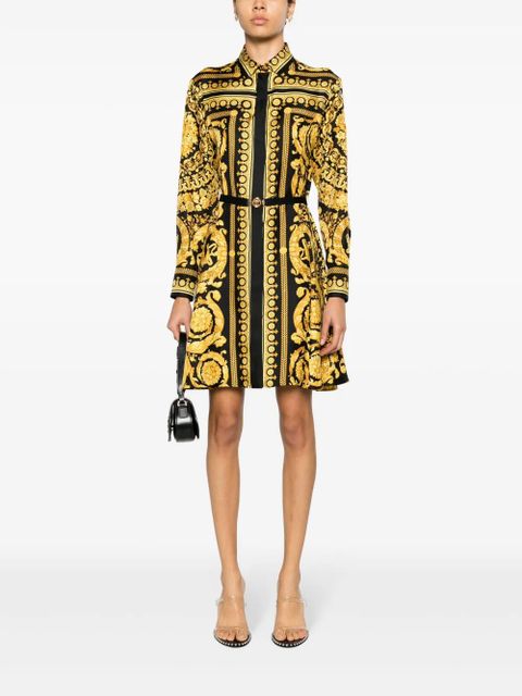 Versace Heritage baroque-print silk minidress - Black - zdjęcie produktu nr 2