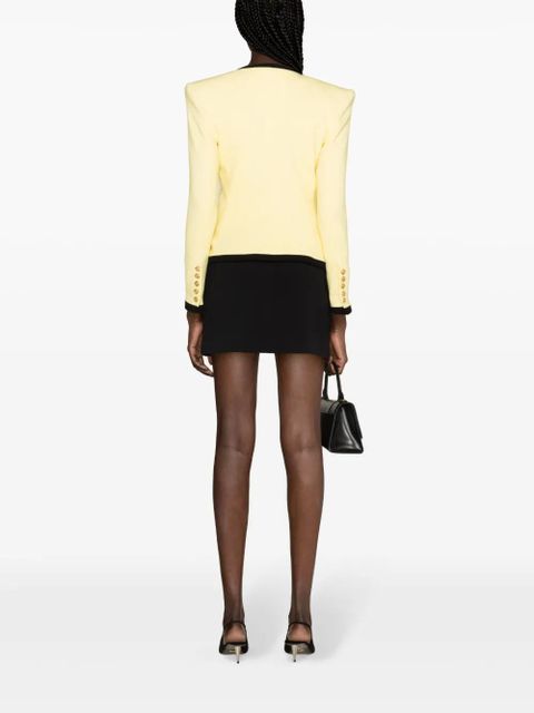 Balmain collarless crepe blazer - Yellow