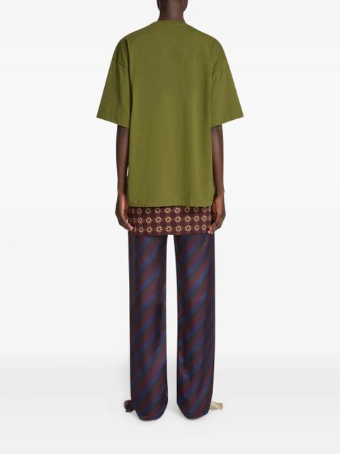 DRIES VAN NOTEN embroidered floral T-shirt - Green