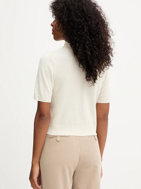 Pinko polo wełniane damskie kolor kremowy 105450 A2Q9