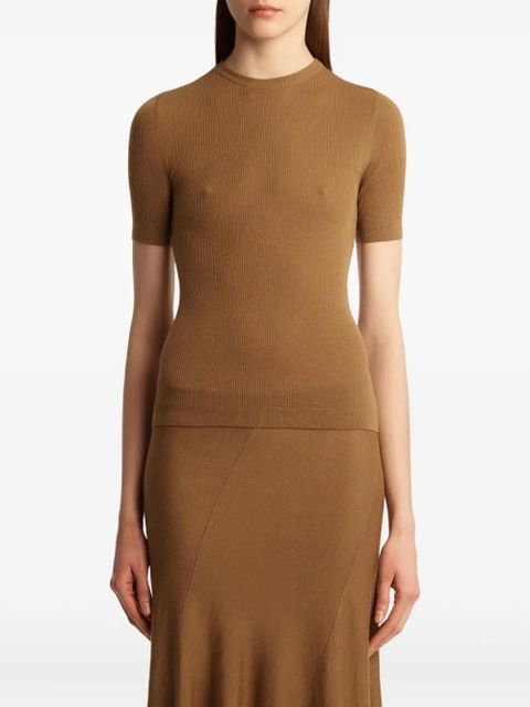 KHAITE Celina ribbed T-shirt - Brown