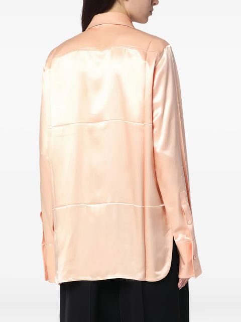 Jil Sander satin tie-neck shirt - Pink