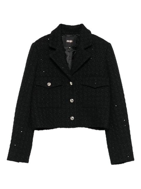 Maje sequin-embellished tweed blazer - Black - zdjęcie produktu nr 1