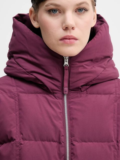 United Colors of Benetton kurtka puchowa kolor fioletowy zimowa oversize 22T6DN086