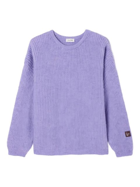 American Vintage East logo-patch crew-neck sweater - Purple - zdjęcie produktu nr 1