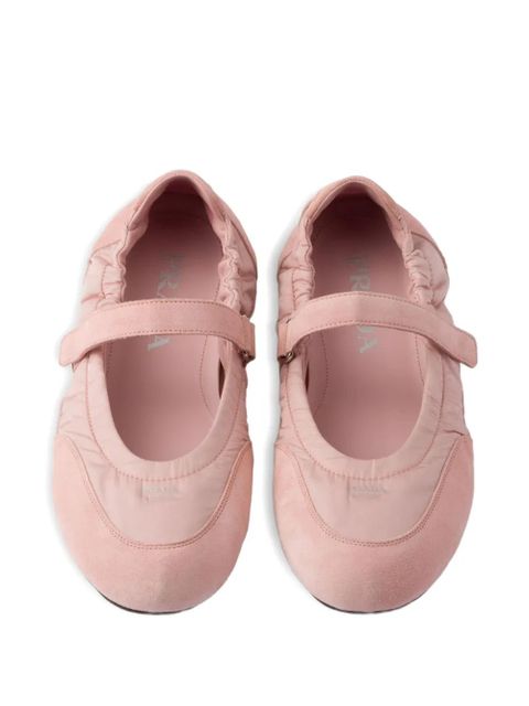 Prada Collapse strap-detail ballet flats - Pink