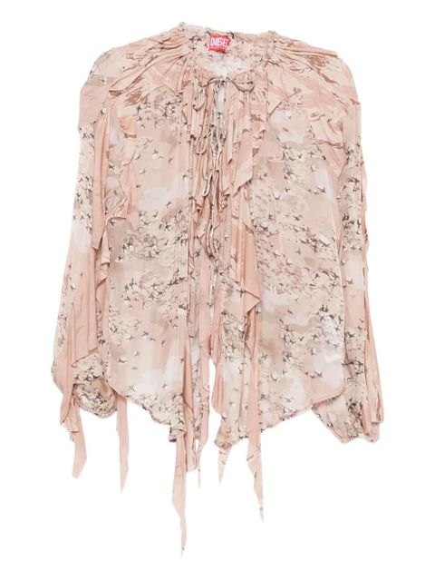 Diesel ruffled printed blouse - Brown - zdjęcie produktu nr 1