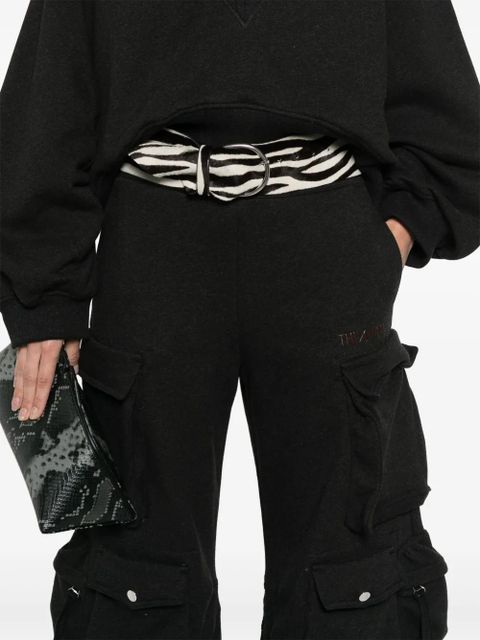 The Attico long faded track pants - Black