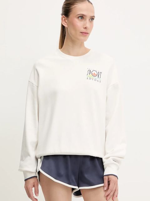 adidas Originals bluza bawełniana Graphic Sweat damska kolor biały z nadrukiem JC7769 - zdjęcie produktu nr 1
