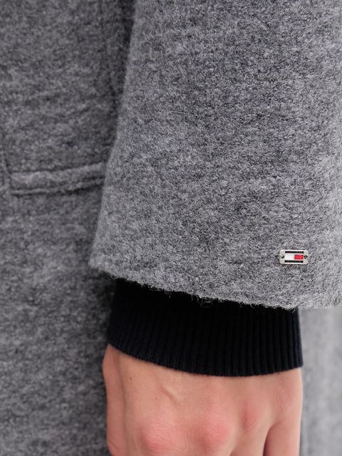 Tommy Hilfiger płaszcz z dodatkiem wełny kolor szary WW0WW47372