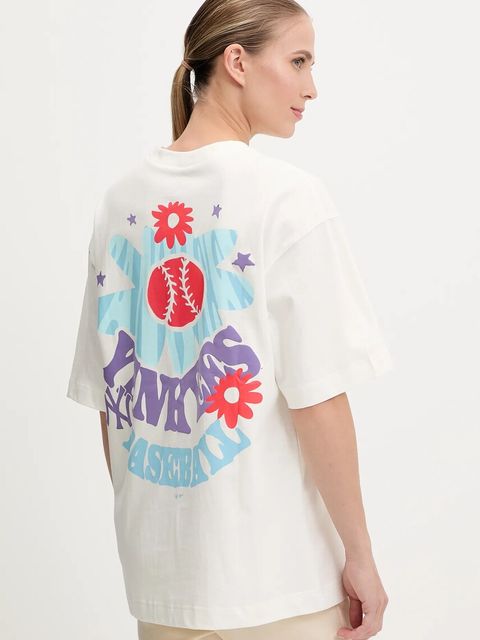 47 brand t-shirt bawełniany MLB New York Yankees damski kolor biały BB017TMPEES657617SS