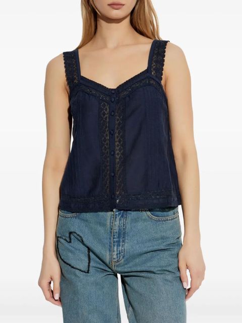 Zadig&Voltaire lace-trimmed tank top - Blue