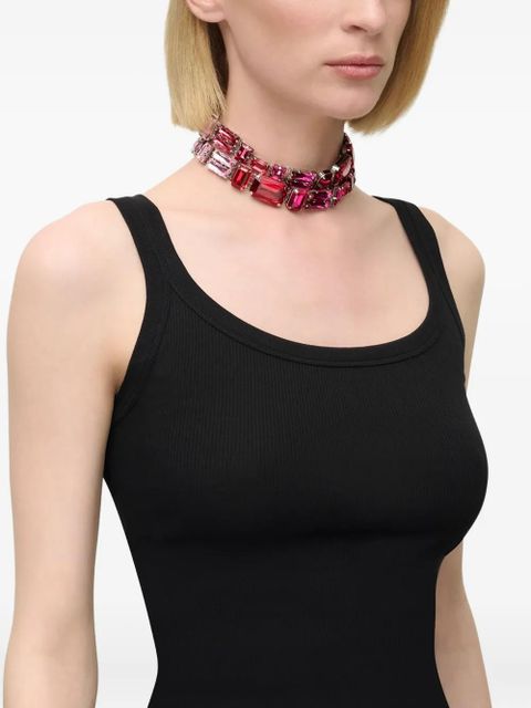 AREA crystal cluster choker necklace - Pink