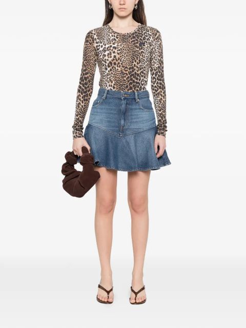 GANNI ribbed leopard-print T-shirt - Neutrals - zdjęcie produktu nr 1