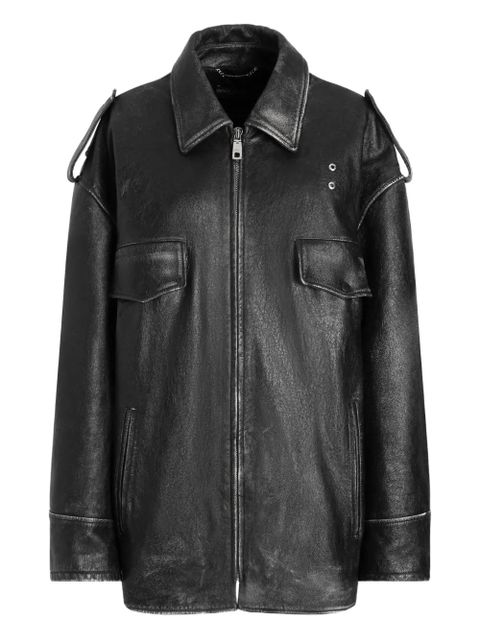 Dolce & Gabbana zip-up leather coat - Black - zdjęcie produktu nr 1