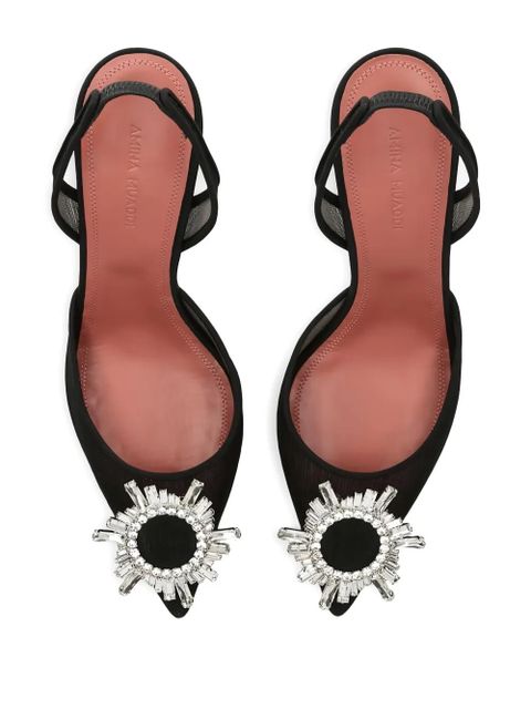 Amina Muaddi 70mm Begun slingback pumps - White