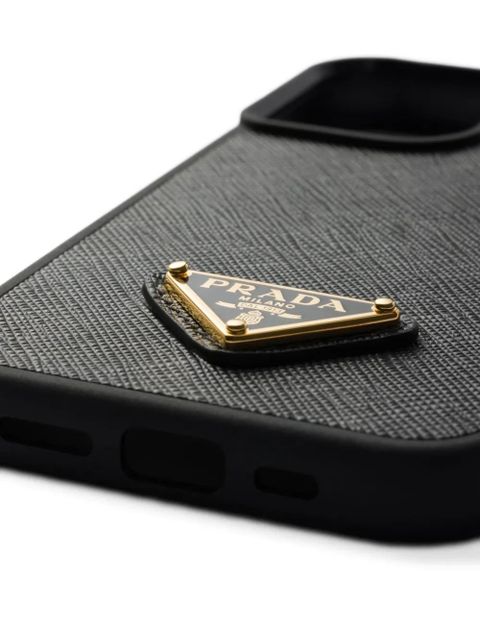 Prada Saffiano leather iPhone 16 case - Black - zdjęcie produktu nr 2