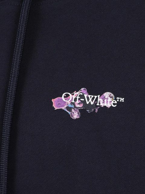 Off-White Dripped Watercol Arrow graphic-print hoodie - Blue