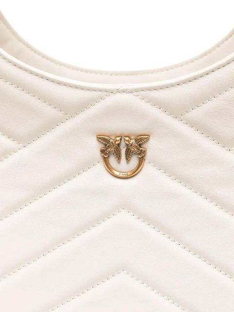 PINKO Love Birds-plaque tote bag - White