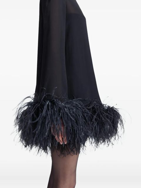 16Arlington Hodi feather-trim mini dress - Black - zdjęcie produktu nr 2