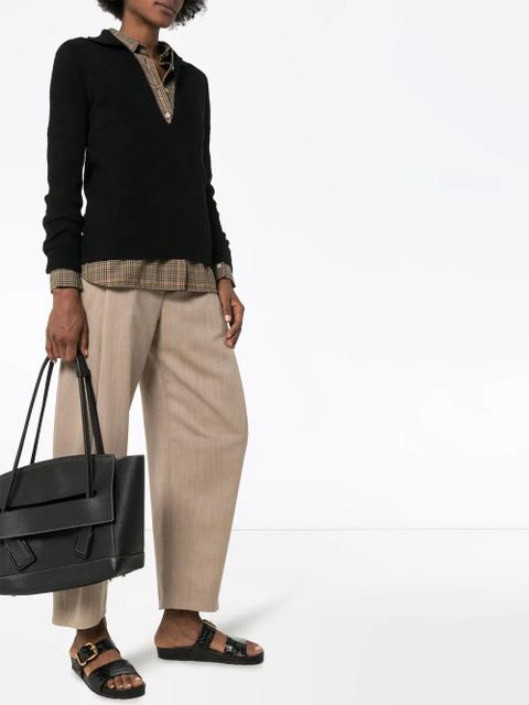 Jil Sander Collared v-neck knit jumper - Black