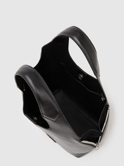 Karl Lagerfeld torebka skórzana kolor czarny A4W30271